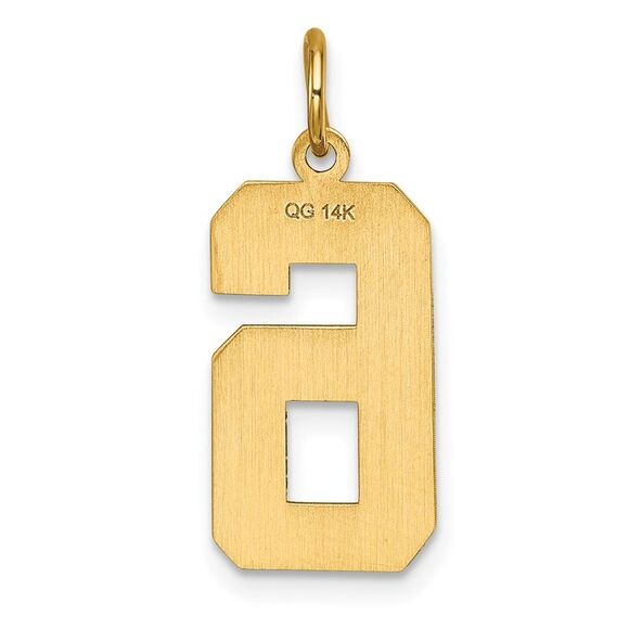 14k Yellow Gold, Varsity Collection, Large D/C Pendant Number 6 - Picture 3 of 5